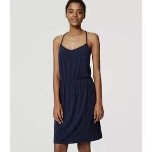 LOFT Navy Blue Sleeveless Midi Dress